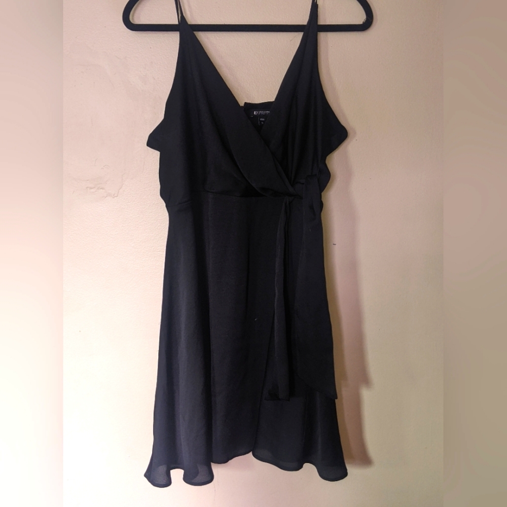 EXPRESS faux wrap dress XL black